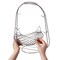 2 Tier Metal Fruit Holder Swing Basket for Kitchen | Detachable Countertop Vegetables Storage Organizer with Display Hammock Stand for Farmhouse, Living Room, Dining Room
